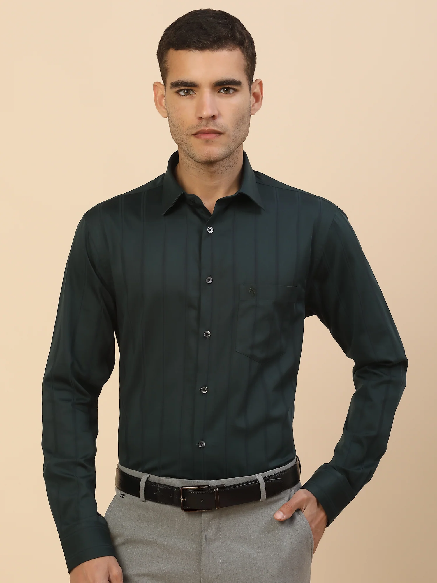 Men's Stylish Striped Formal Shirt | Regular Fit | Full Sleeve | Pure Cotton | Smart Formal Wear - Image 2