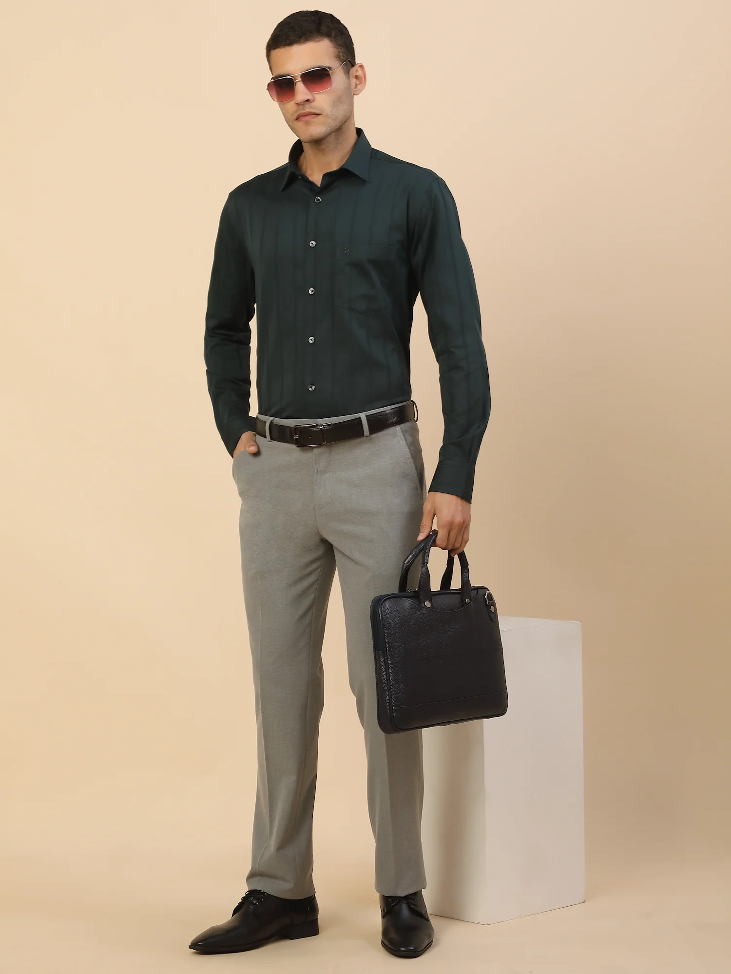 Men's Stylish Striped Formal Shirt | Regular Fit | Full Sleeve | Pure Cotton | Smart Formal Wear - Image 7