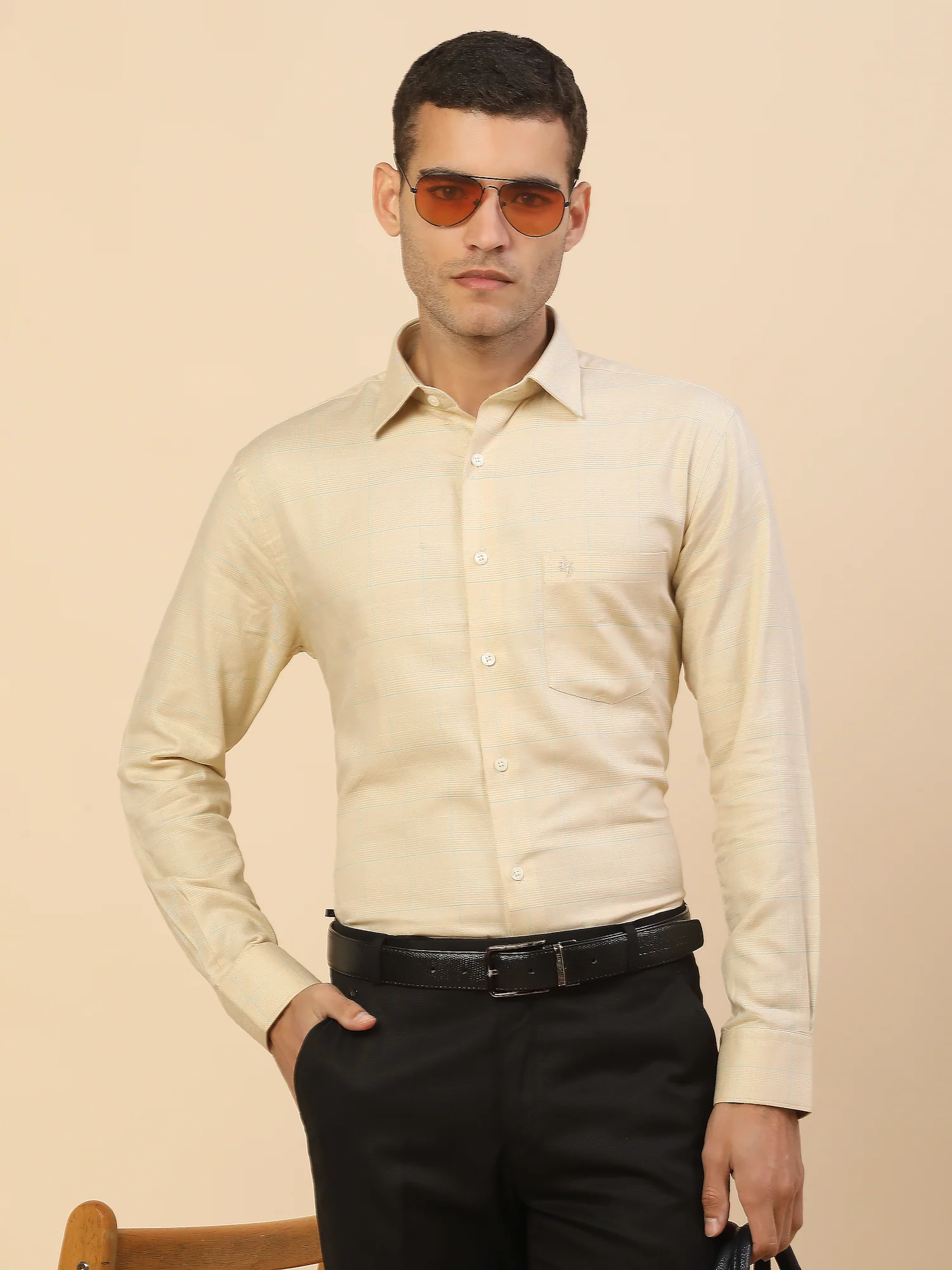 Men's Stylish Checkered Formal Shirt | Regular Fit | Full Sleeve | Pure Cotton | Smart Formal Wear - Image 8