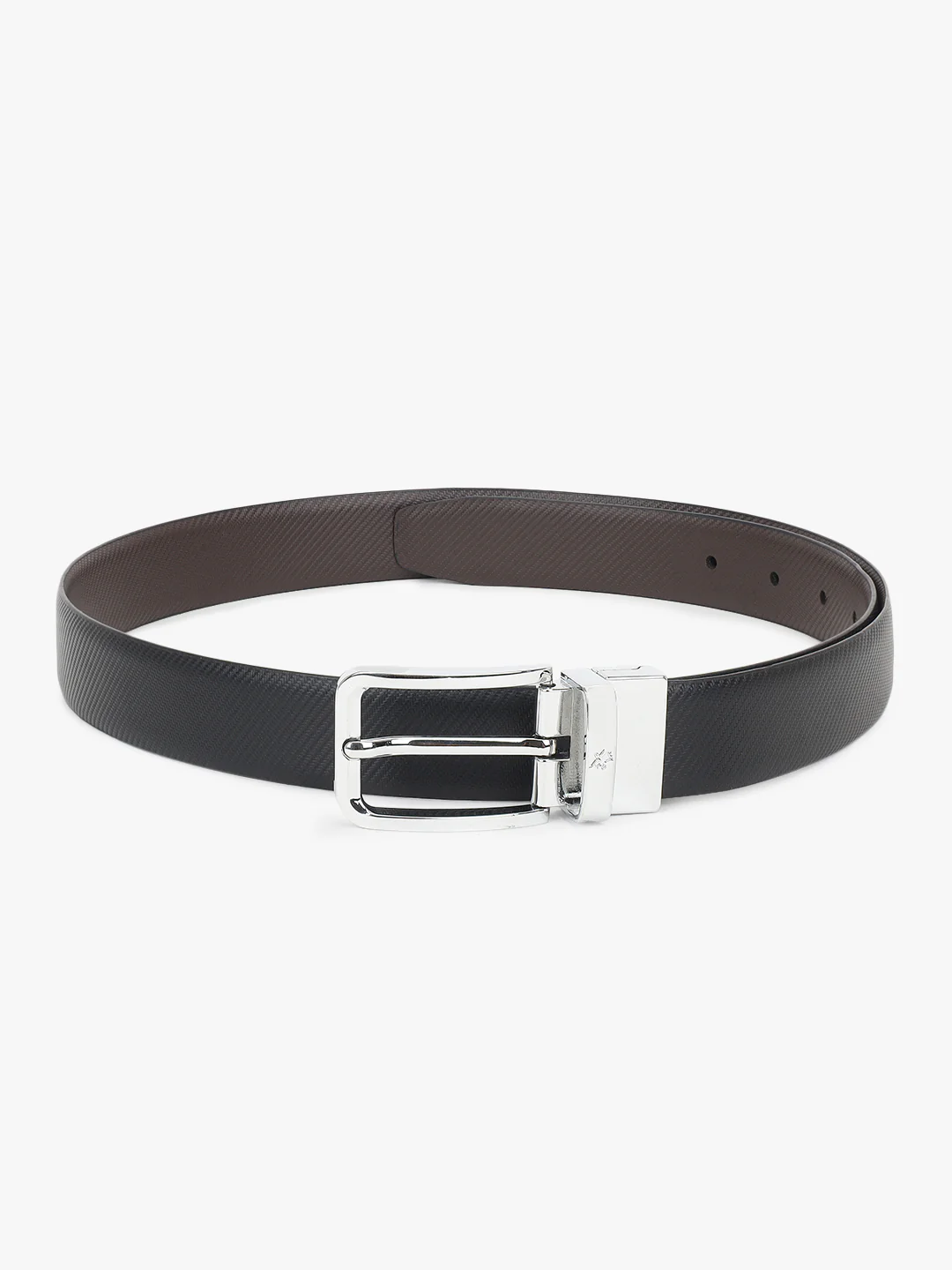 Men's Textured Black Brown Reversible Formal Belt - Image 4