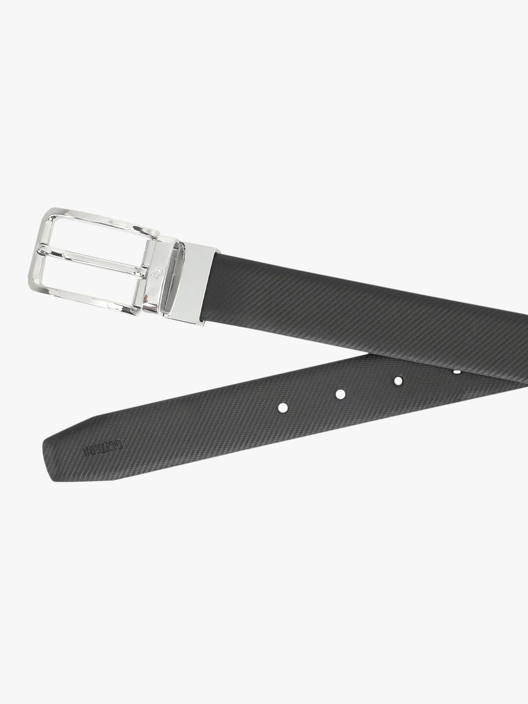 Men's Textured Black Brown Reversible Formal Belt - Image 5