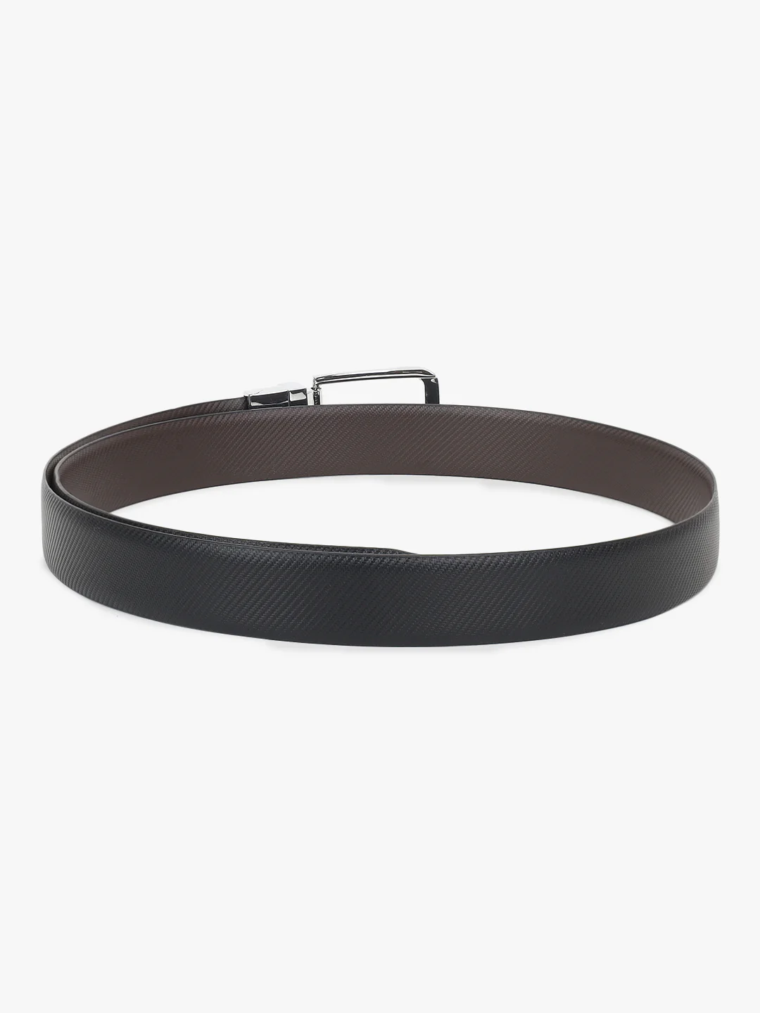 Men's Textured Black Brown Reversible Formal Belt - Image 6