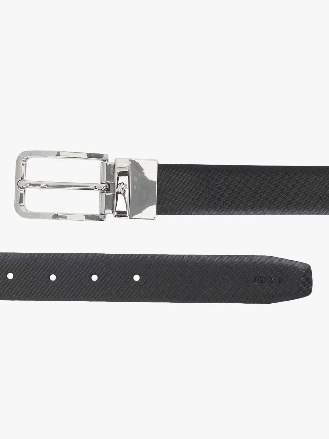 Men's Textured Black Brown Reversible Formal Belt - Image 8