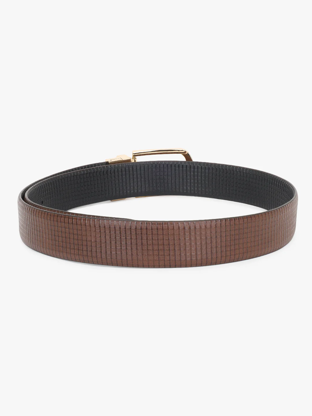 Men's Textured Black Brown Reversible Formal Belt - Image 6