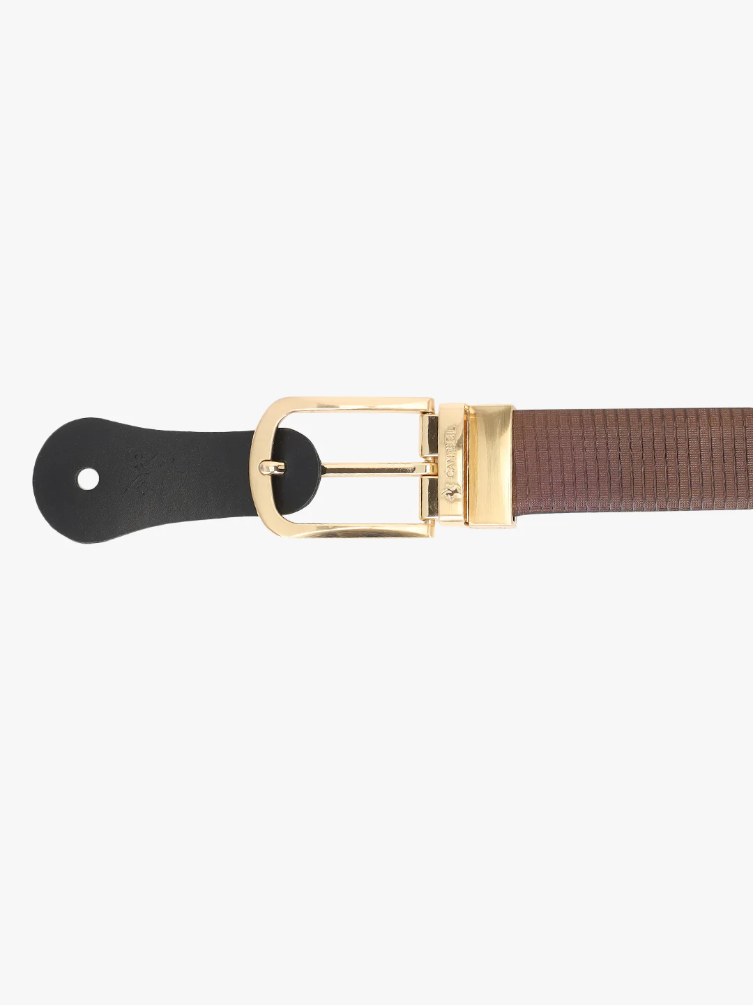 Men's Textured Black Brown Reversible Formal Belt - Image 7