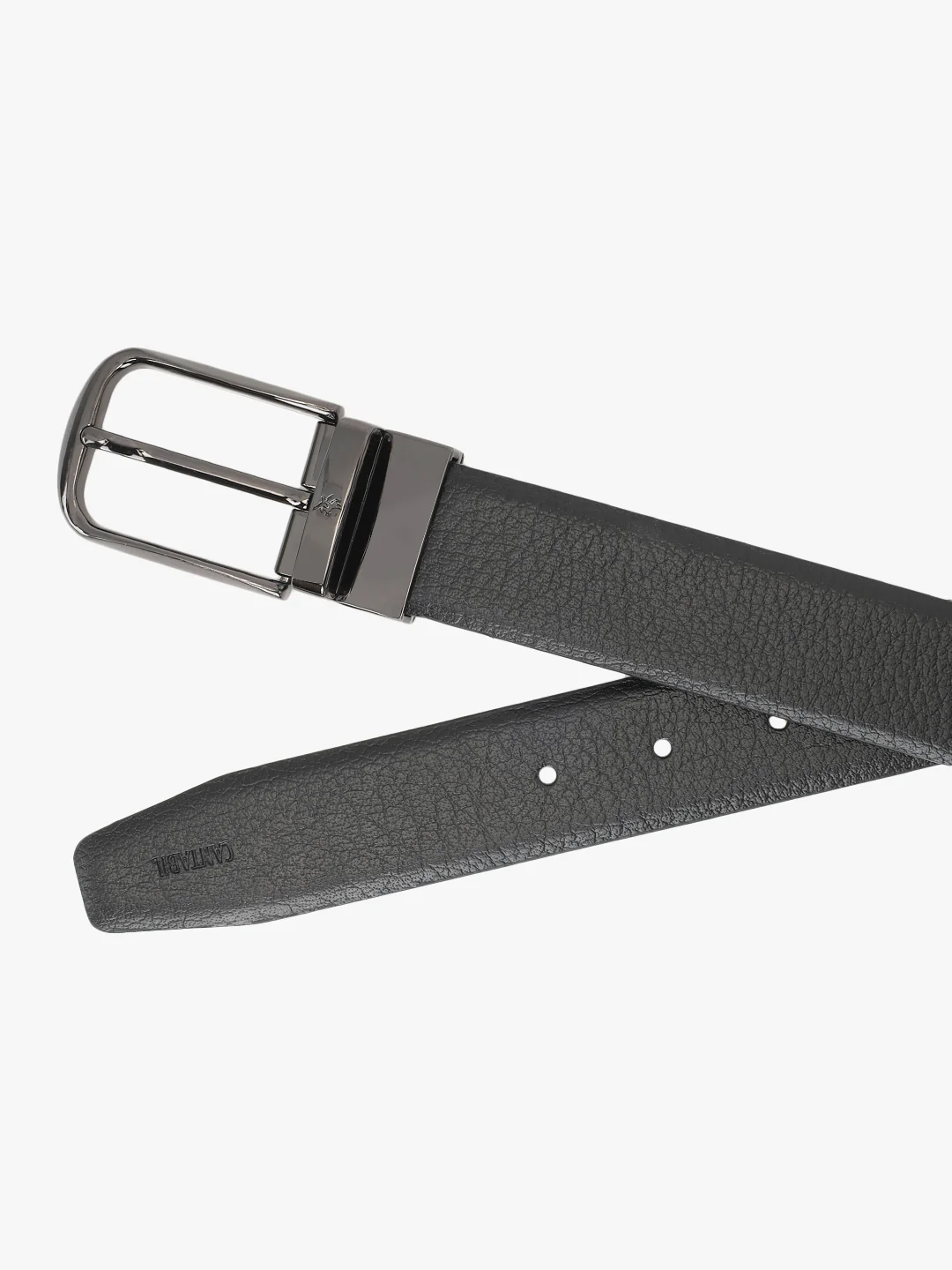 Men's Textured Black Brown Reversible Formal Belt - Image 4