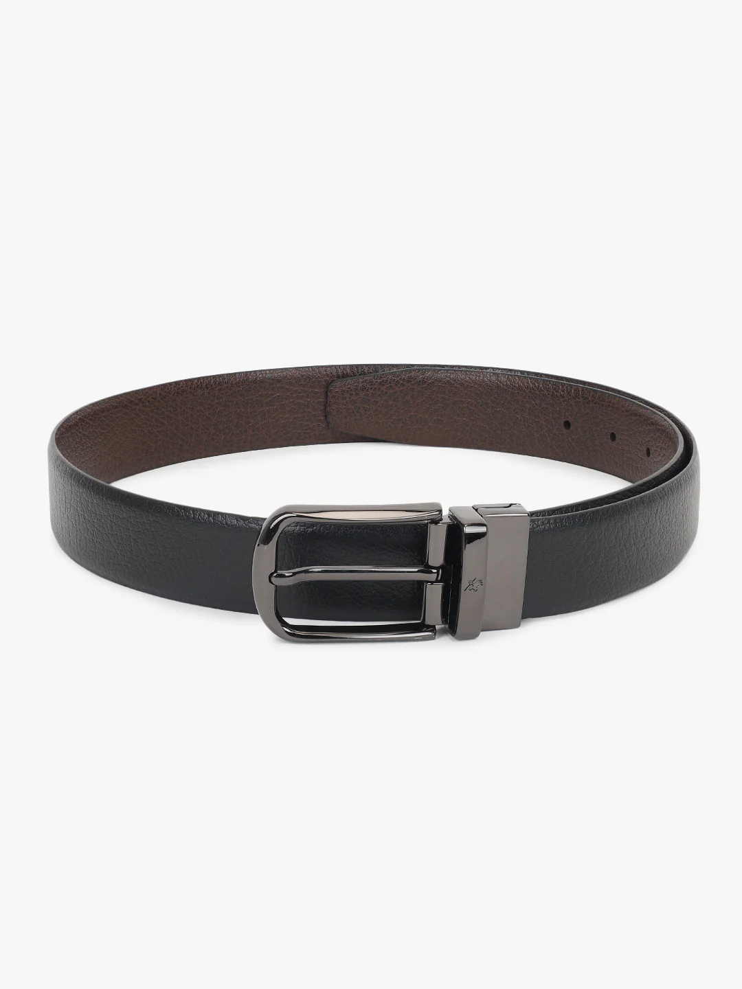 Men's Textured Black Brown Reversible Formal Belt - Image 5