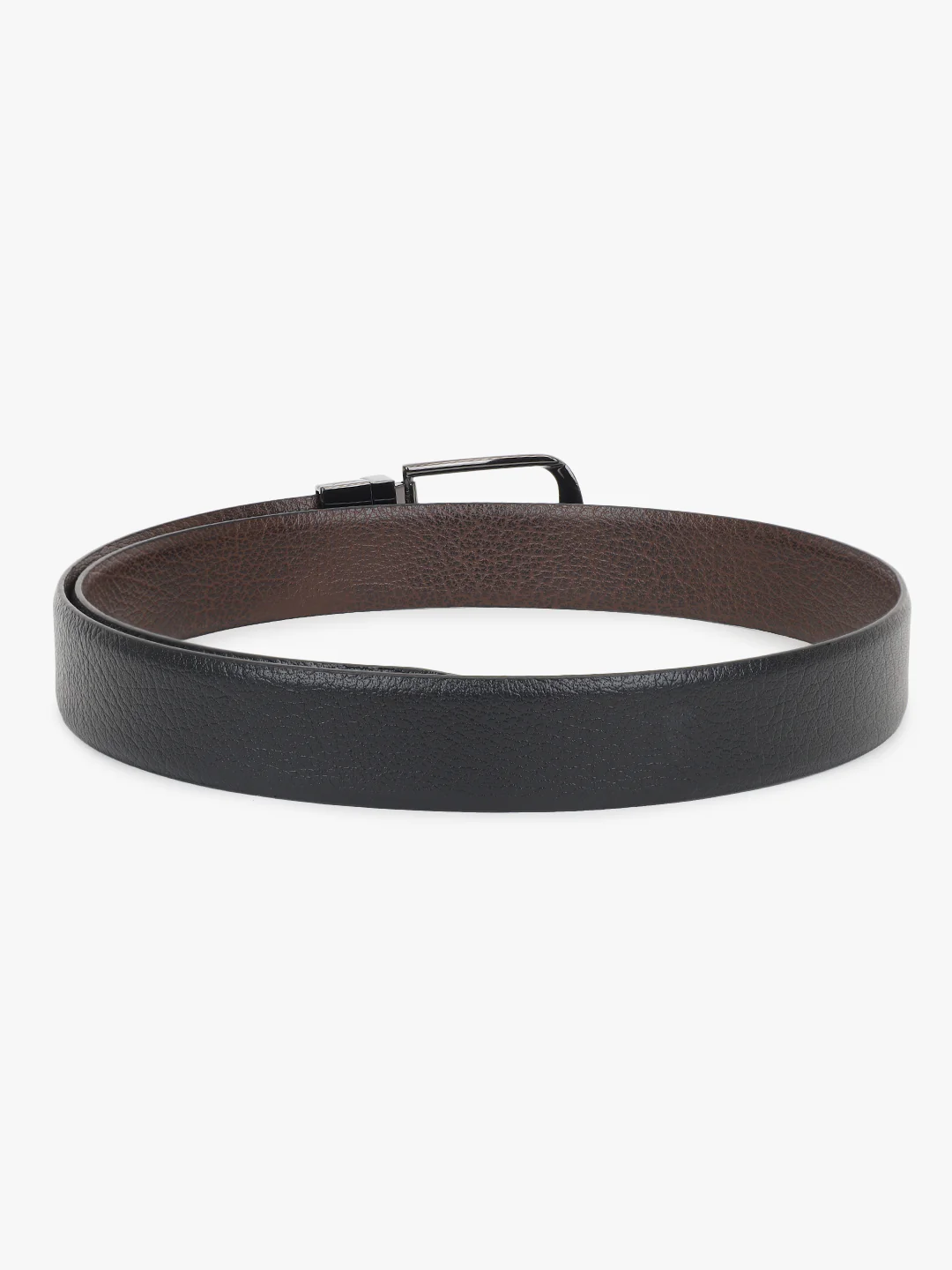 Men's Textured Black Brown Reversible Formal Belt - Image 6
