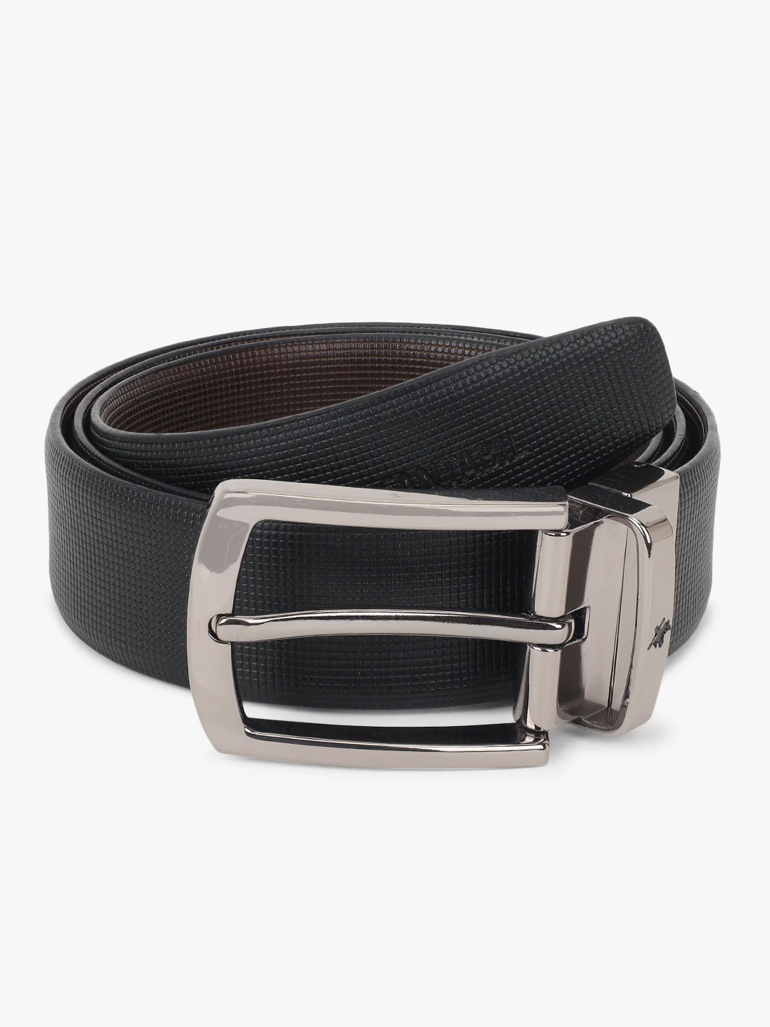 Men's Textured Black Brown Reversible Formal Belt - Image 3