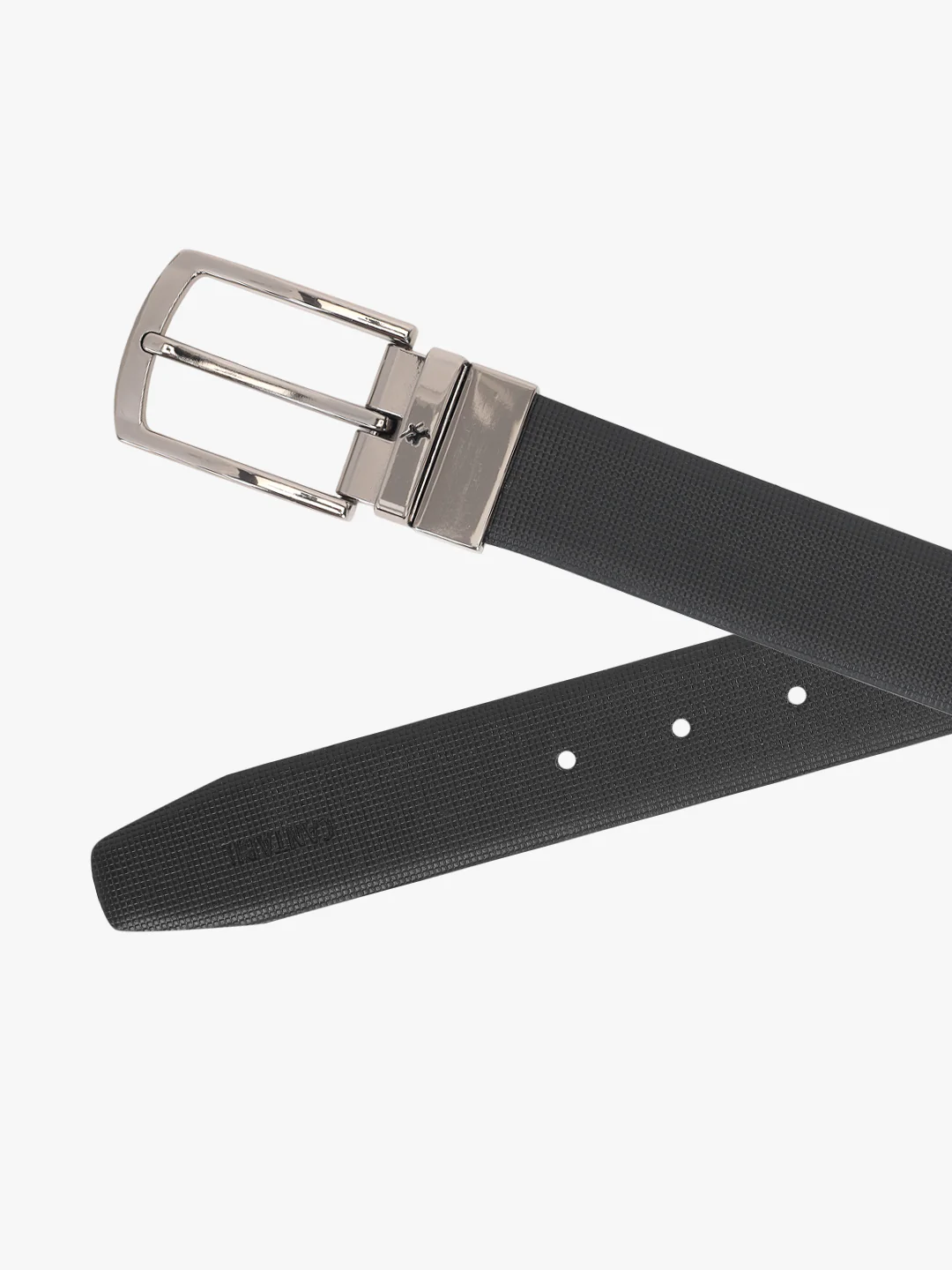 Men's Textured Black Brown Reversible Formal Belt - Image 4