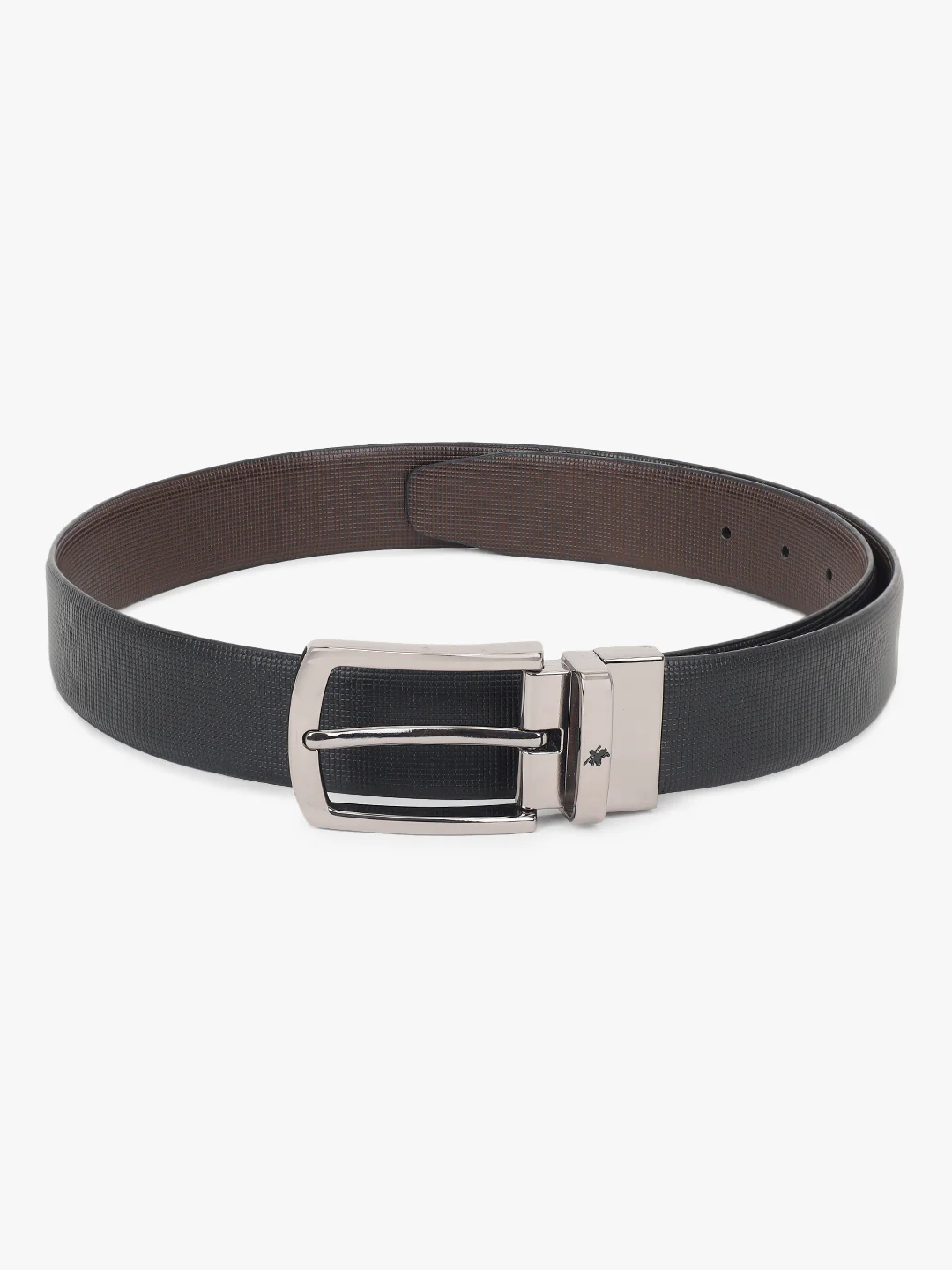 Men's Textured Black Brown Reversible Formal Belt - Image 5