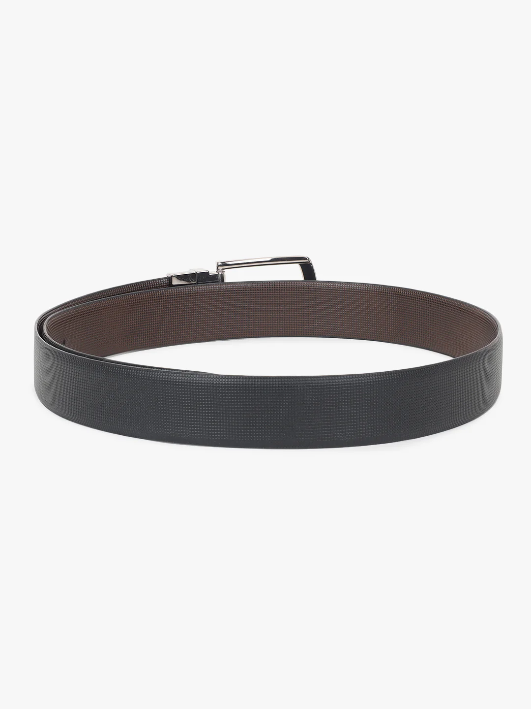 Men's Textured Black Brown Reversible Formal Belt - Image 6