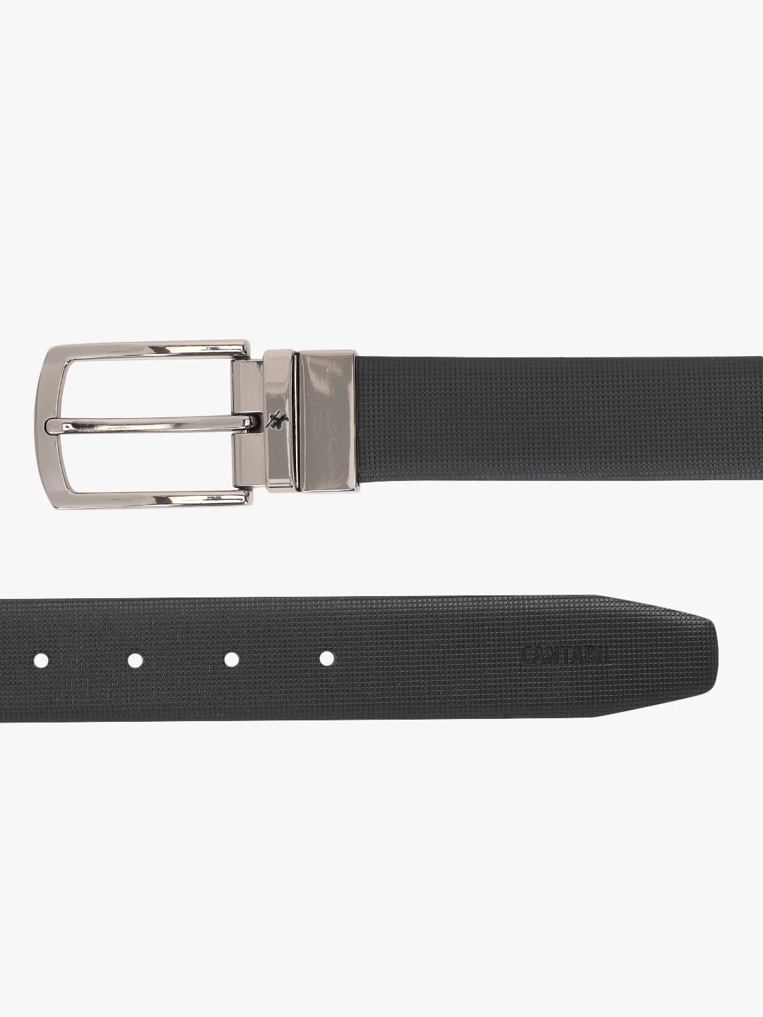 Men's Textured Black Brown Reversible Formal Belt - Image 8