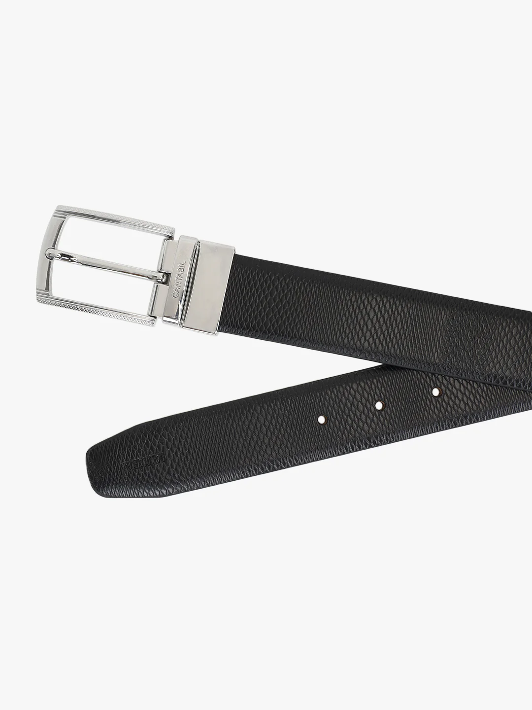 Men's Textured Black Brown Reversible Formal Belt - Image 3