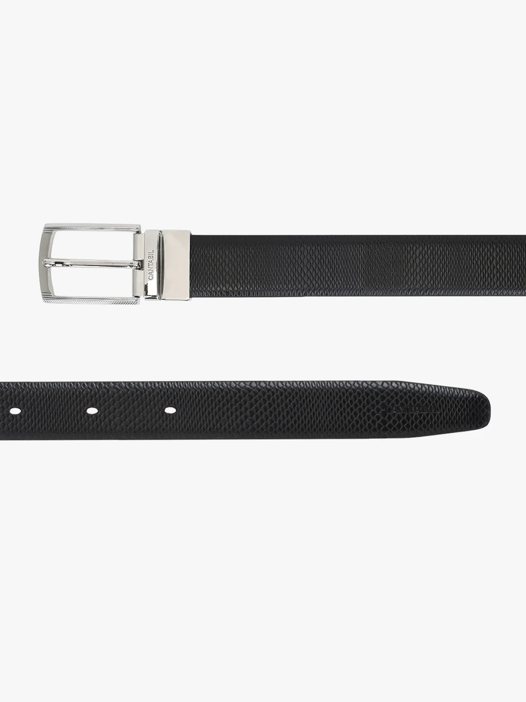 Men's Textured Black Brown Reversible Formal Belt - Image 8