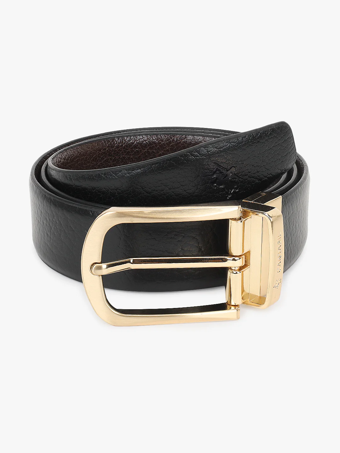 Men's Textured Black Brown Reversible Formal Belt - Image 3