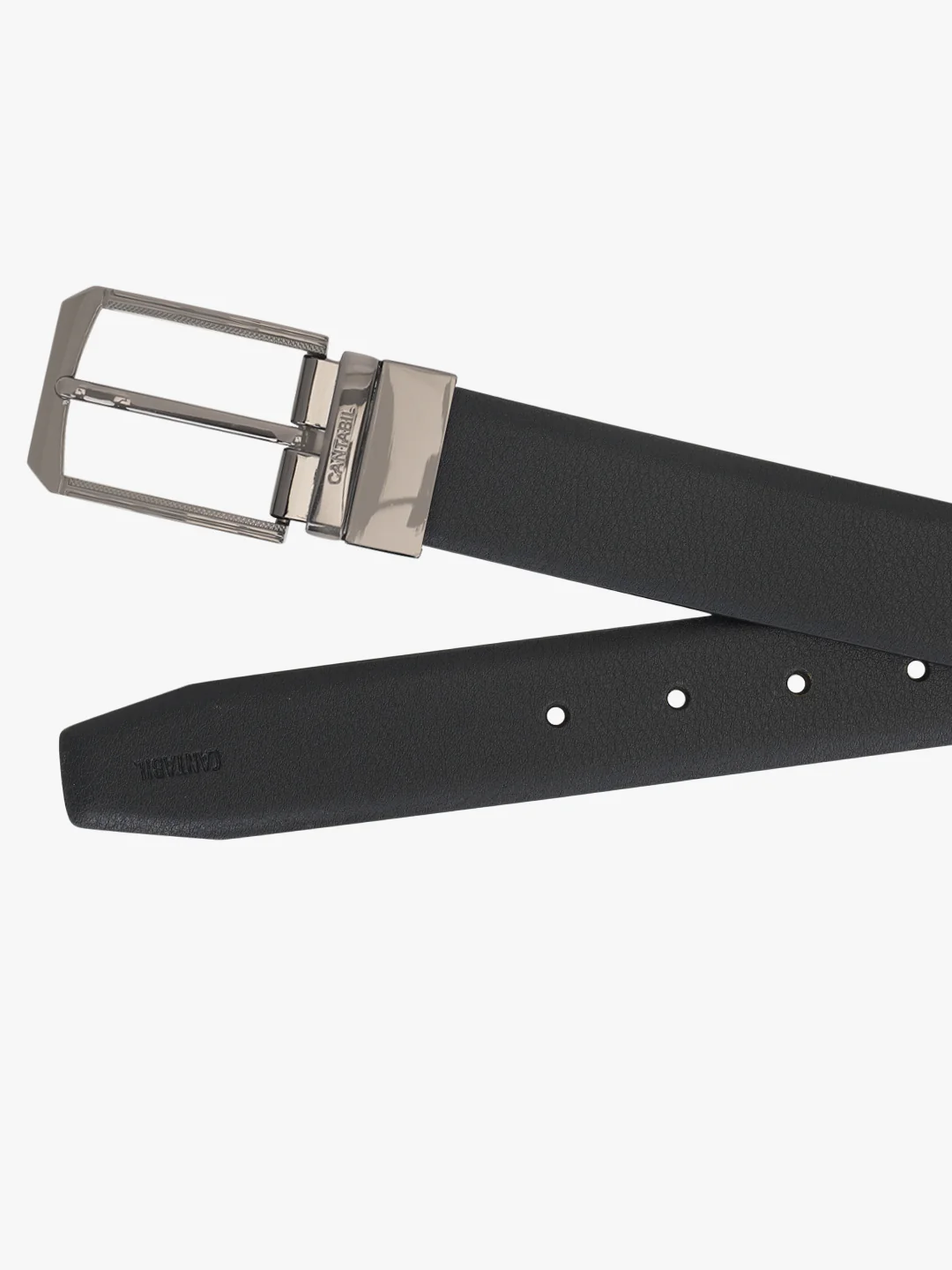 Men's Textured Black Brown Reversible Formal Belt - Image 2