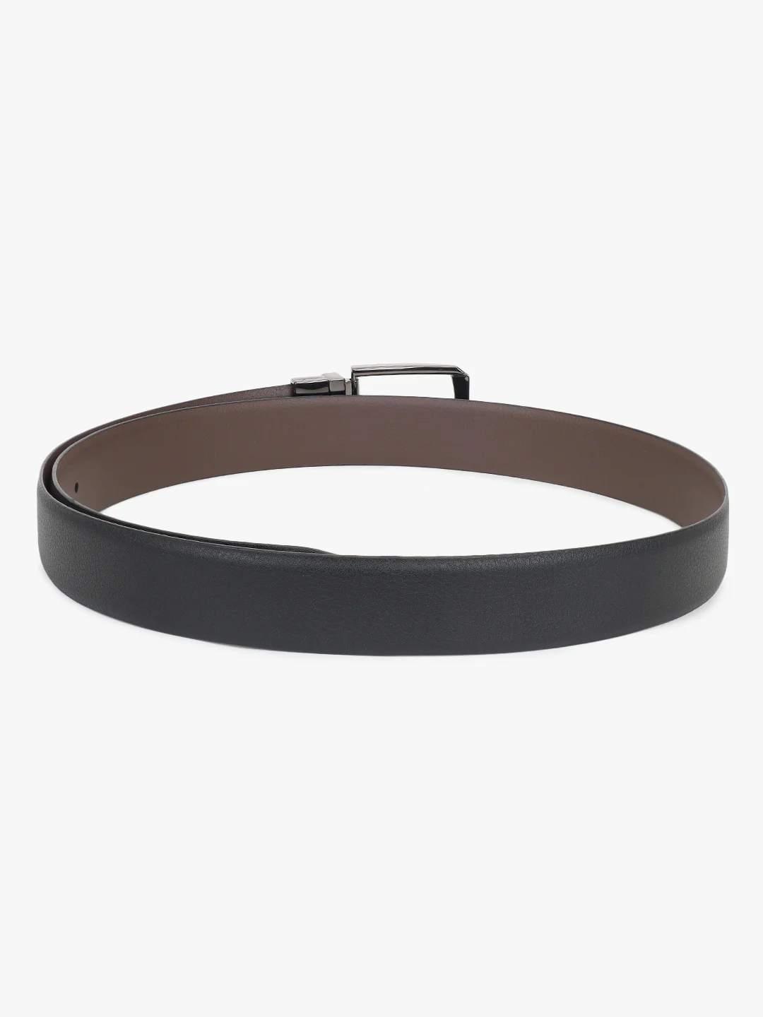 Men's Textured Black Brown Reversible Formal Belt - Image 5