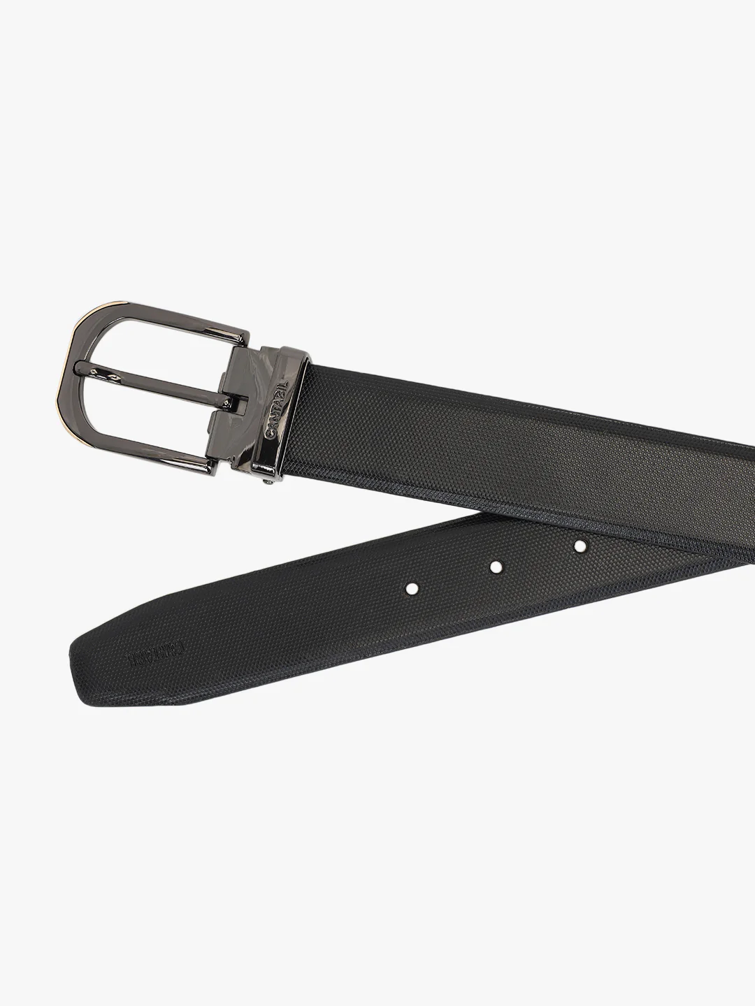 Men's Textured Black Brown Reversible Formal Belt - Image 3