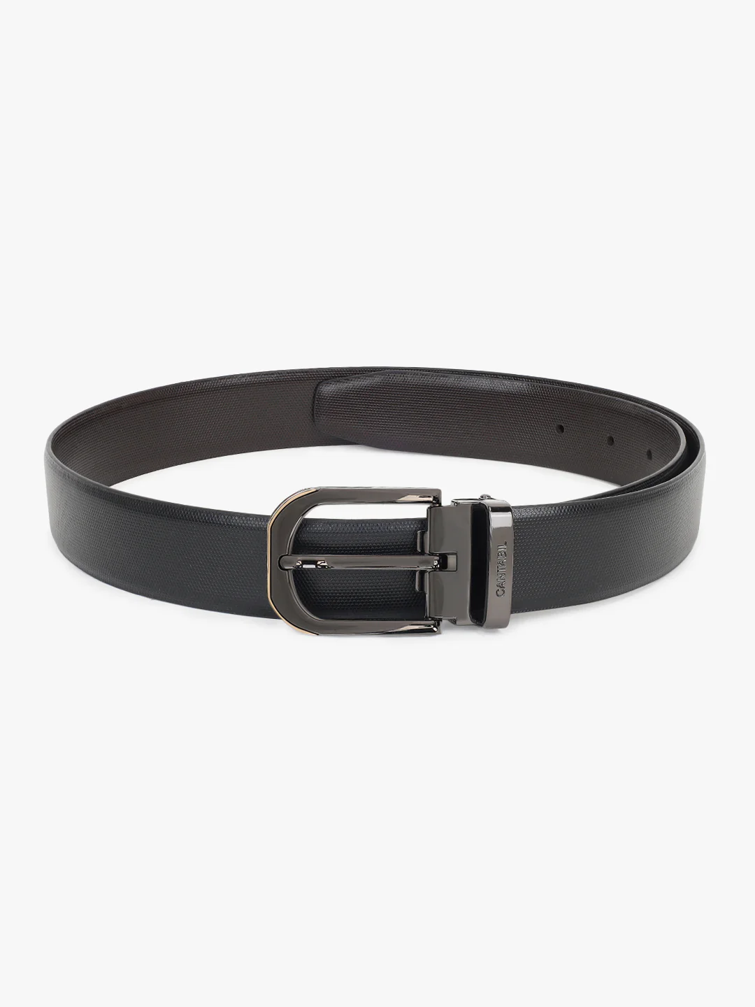 Men's Textured Black Brown Reversible Formal Belt - Image 4