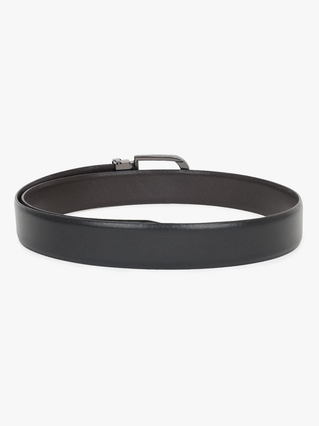 Men's Textured Black Brown Reversible Formal Belt - Image 5