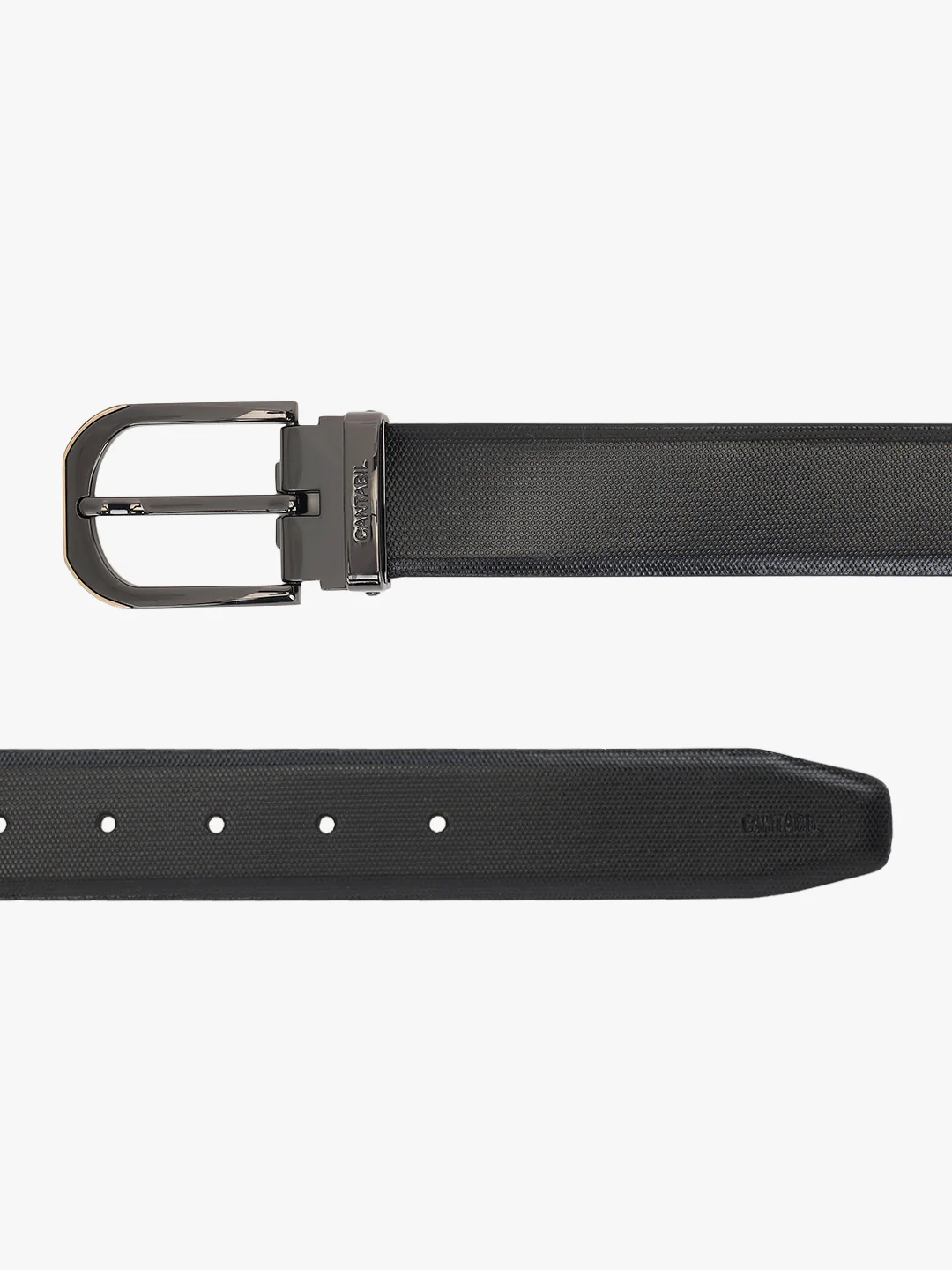 Men's Textured Black Brown Reversible Formal Belt - Image 8