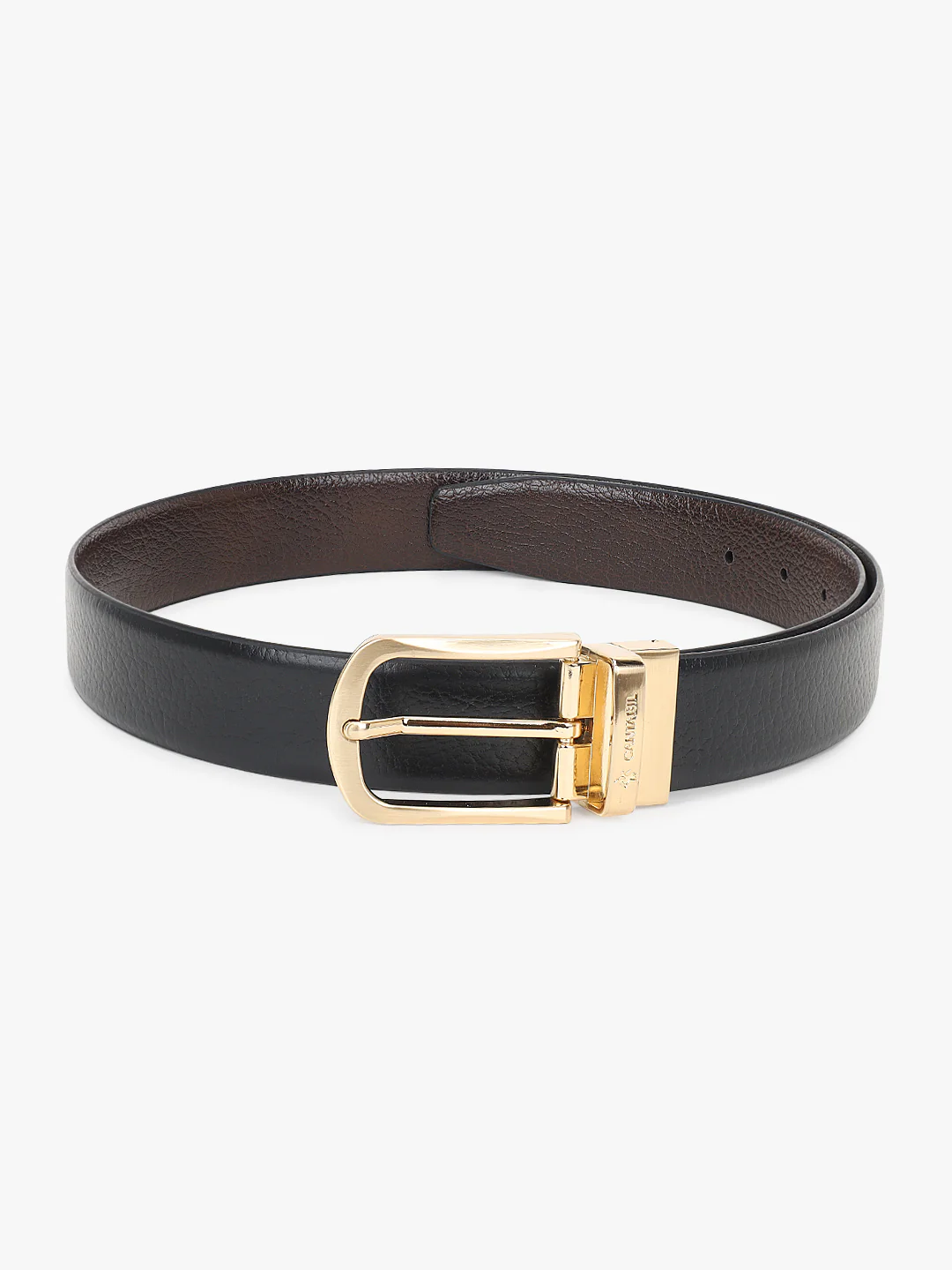 Men's Textured Black Brown Reversible Formal Belt - Image 5