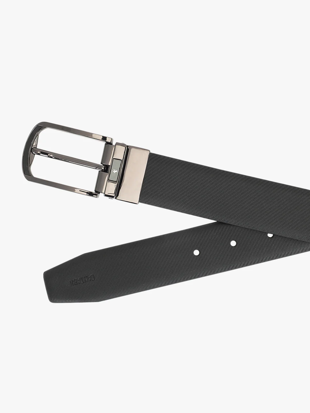 Men's Textured Black Brown Reversible Formal Belt - Image 4