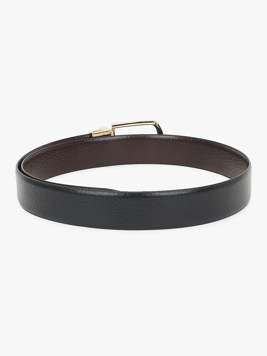 Men's Textured Black Brown Reversible Formal Belt - Image 6