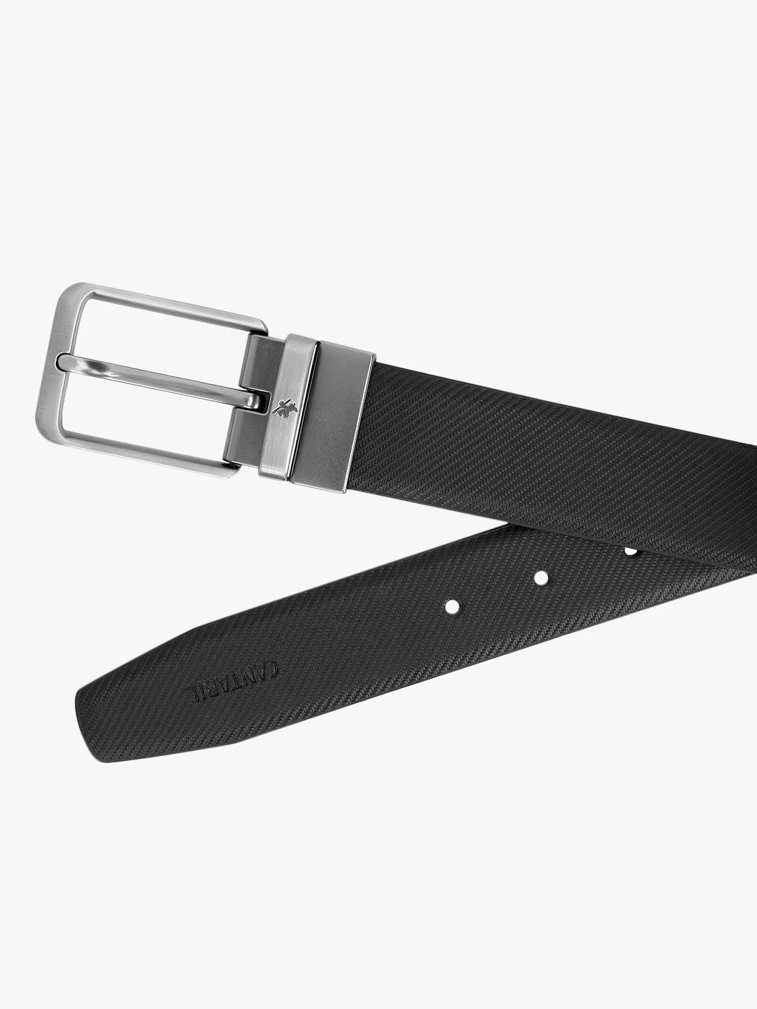 Men's Textured Black Brown Reversible Formal Belt - Image 3