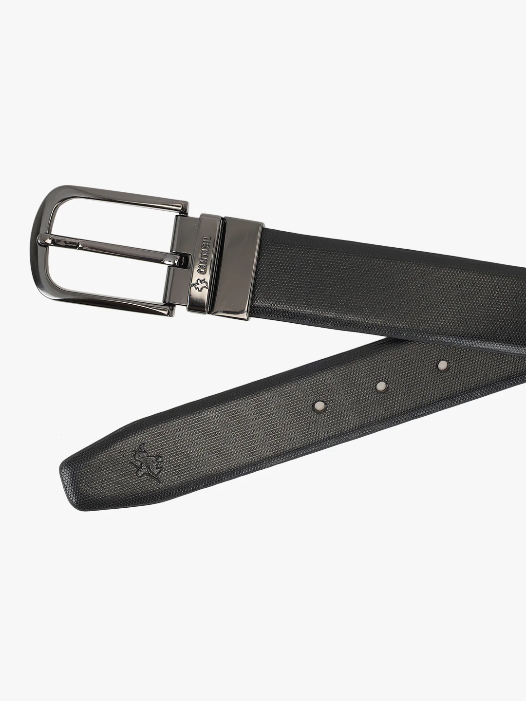 Men's Textured Black Brown Reversible Formal Belt - Image 3