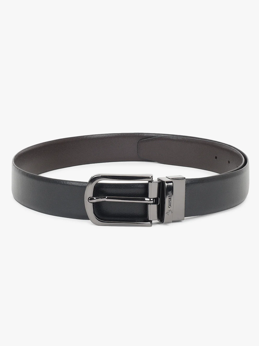 Men's Textured Black Brown Reversible Formal Belt - Image 5