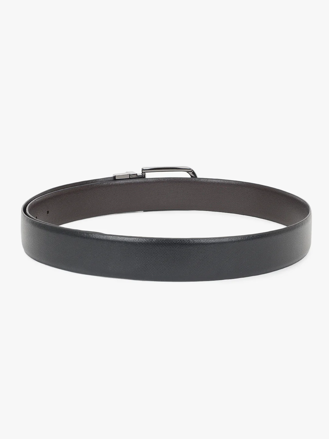 Men's Textured Black Brown Reversible Formal Belt - Image 6