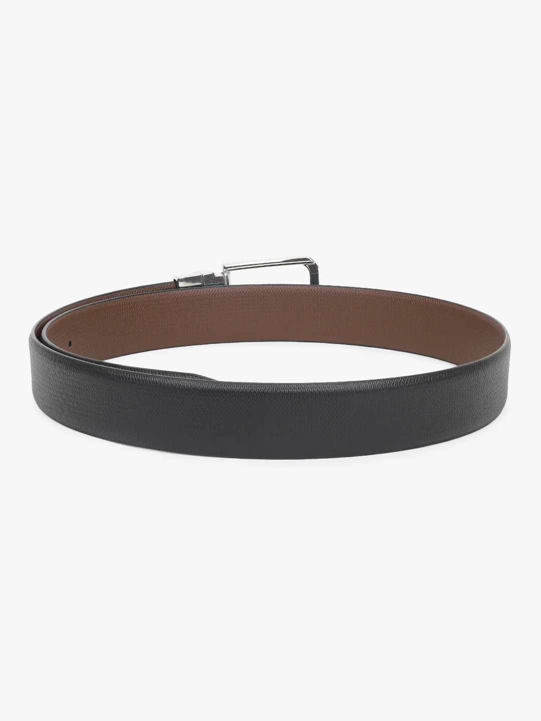 Men's Textured Black Brown Reversible Formal Belt - Image 6