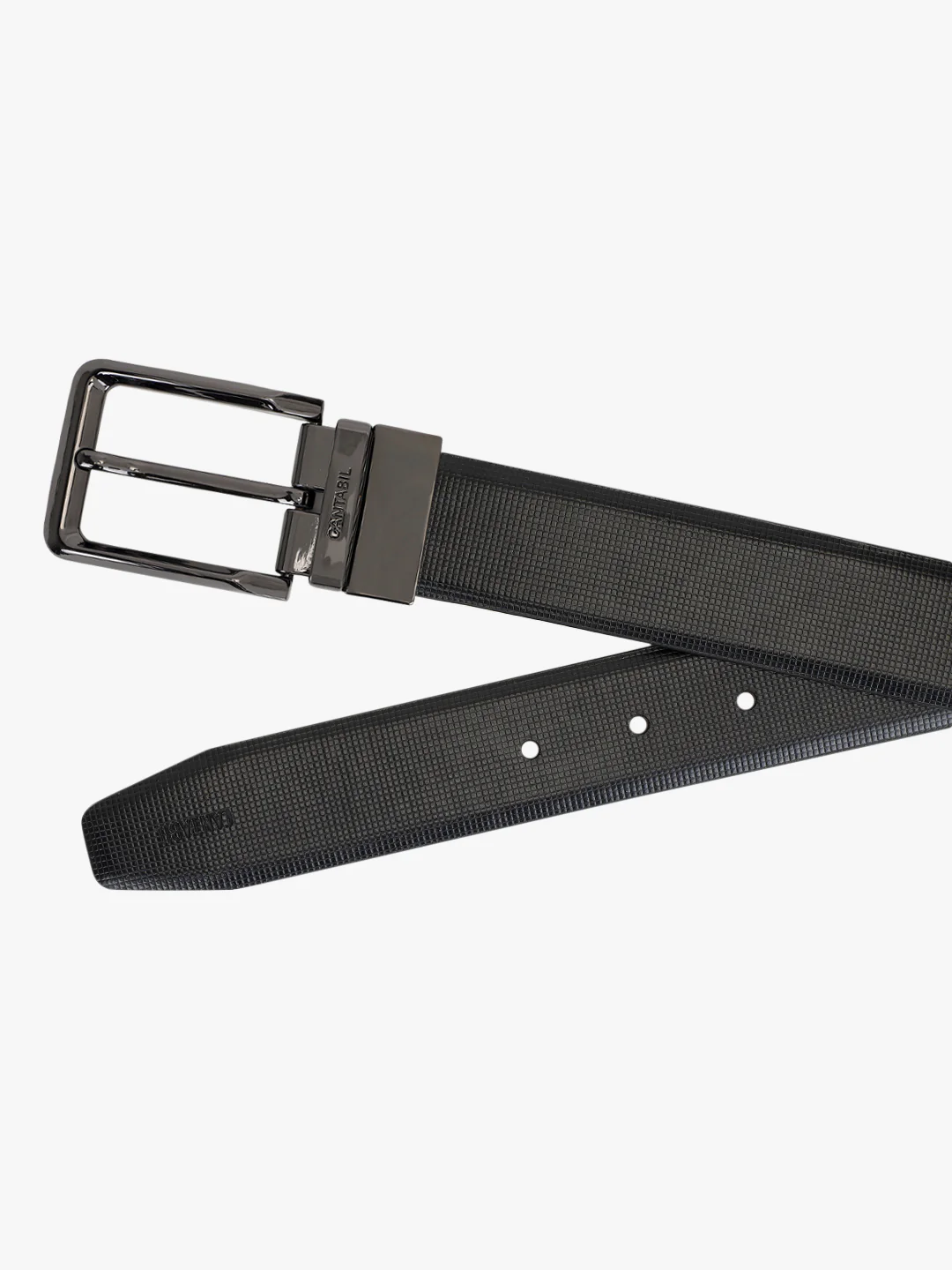 Men's Textured Black Brown Reversible Formal Belt - Image 2