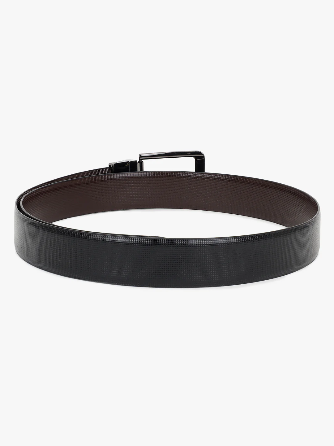 Men's Textured Black Brown Reversible Formal Belt - Image 5