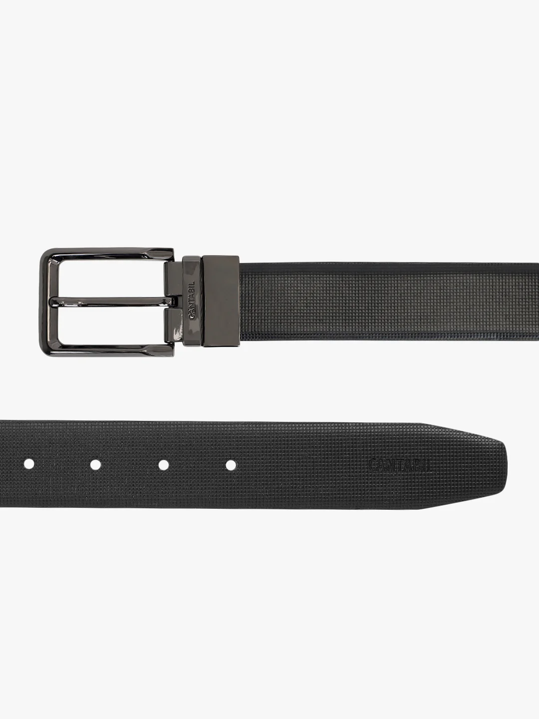 Men's Textured Black Brown Reversible Formal Belt - Image 8