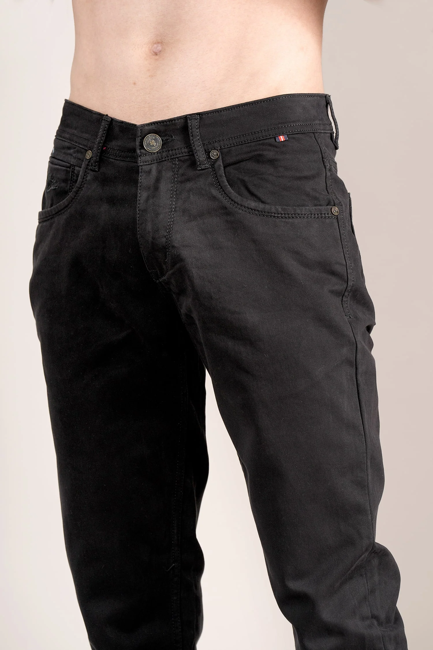 Denim Jeans for Men l Breathable & Soft with Color Fastness Ultra Narrow Fit Cotton Fabric Solid Pattern Button Closure - Image 6