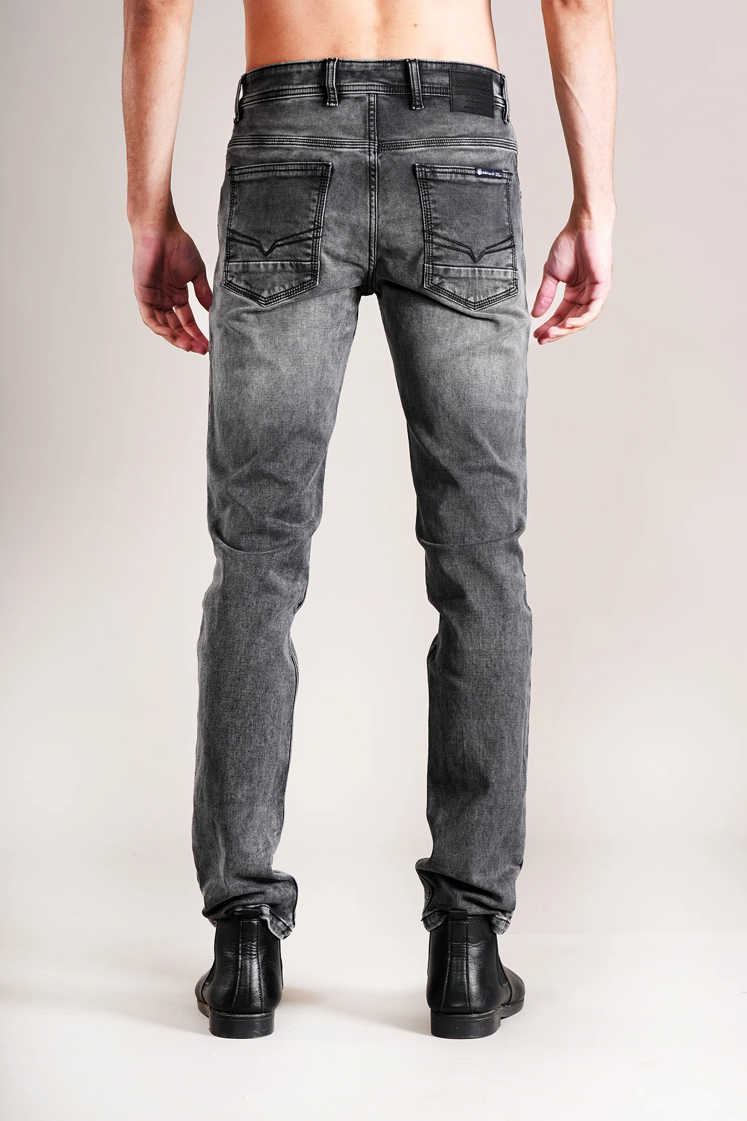 Denim Jeans for Men l Breathable & Soft with Color Fastness Ultra Narrow Fit Cotton Fabric Solid Pattern Button Closure - Image 6