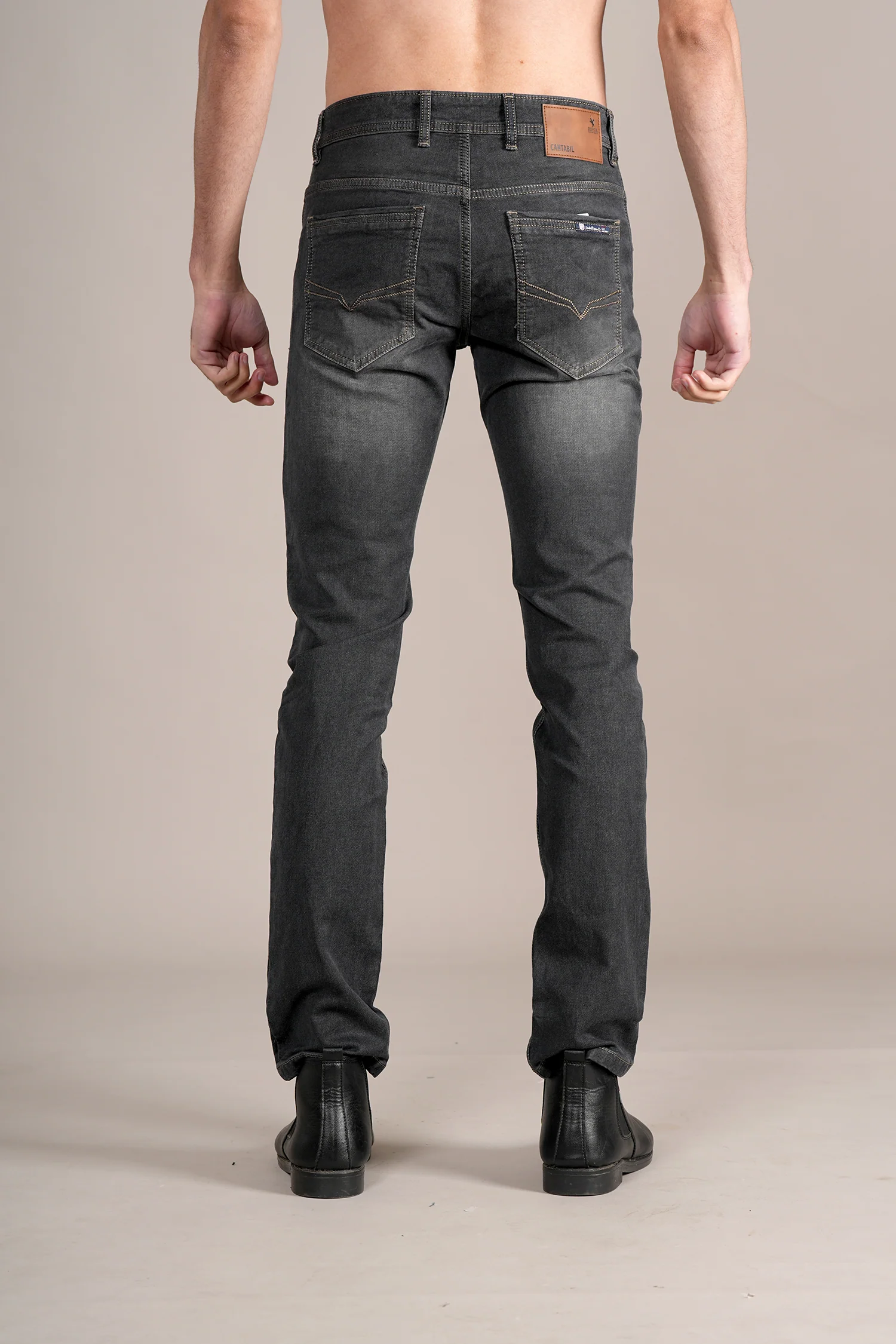 Denim Jeans for Men l Breathable & Soft with Color Fastness Ultra Narrow Fit Cotton Fabric Solid Pattern Button Closure - Image 5