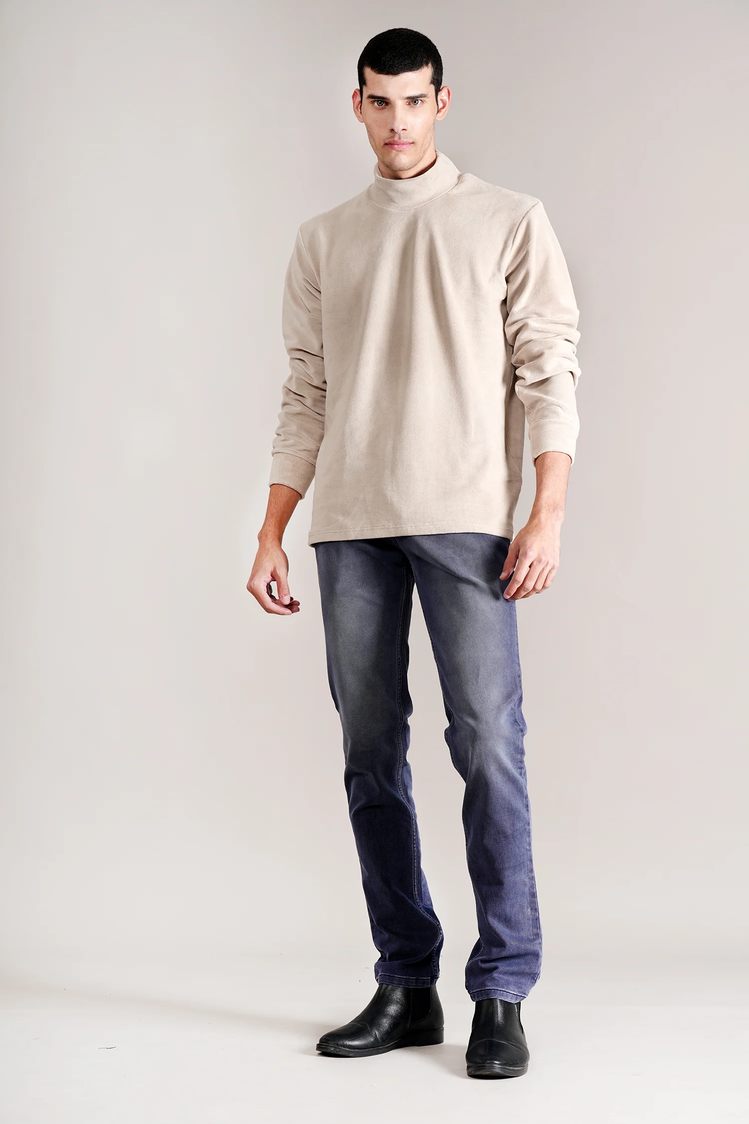 Denim Jeans for Men l Breathable & Soft with Color Fastness Ultra Narrow Fit Cotton Fabric Solid Pattern Button Closure - Image 2