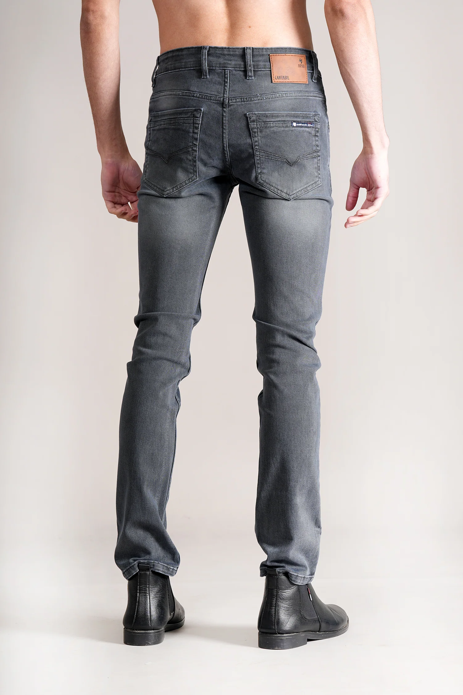 Denim Jeans for Men l Breathable & Soft with Color Fastness Ultra Narrow Fit Cotton Fabric Solid Pattern Button Closure - Image 5