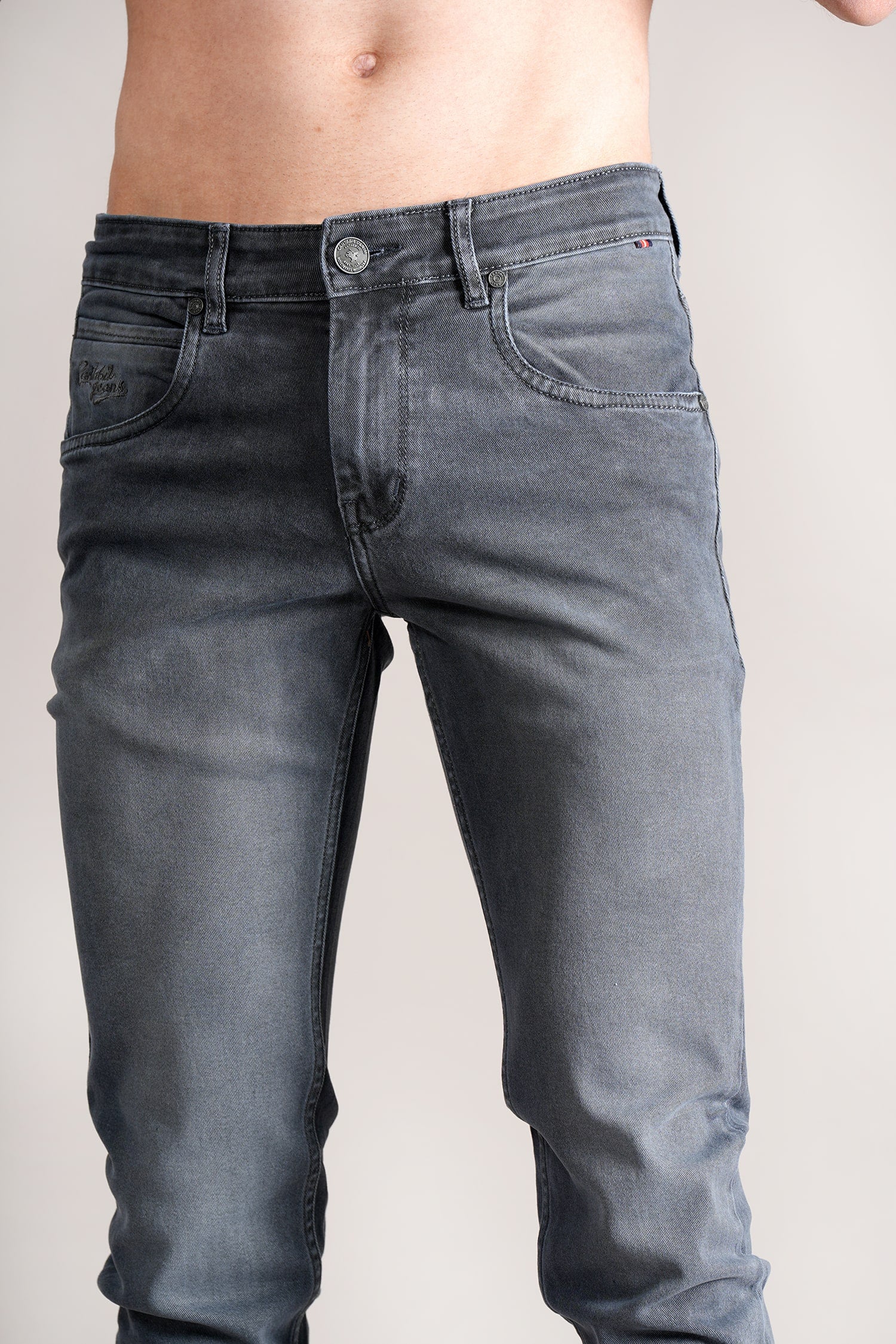 Denim Jeans for Men l Breathable & Soft with Color Fastness Ultra Narrow Fit Cotton Fabric Solid Pattern Button Closure - Image 6
