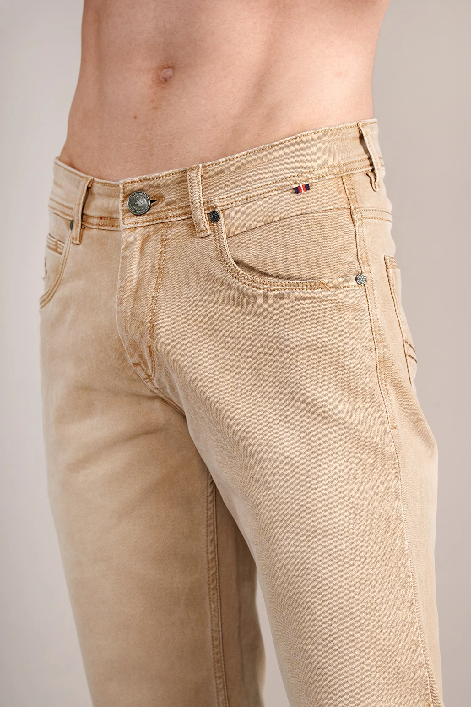 Denim Jeans for Men l Breathable & Soft with Color Fastness Ultra Narrow Fit Cotton Fabric Solid Pattern Button Closure - Image 6