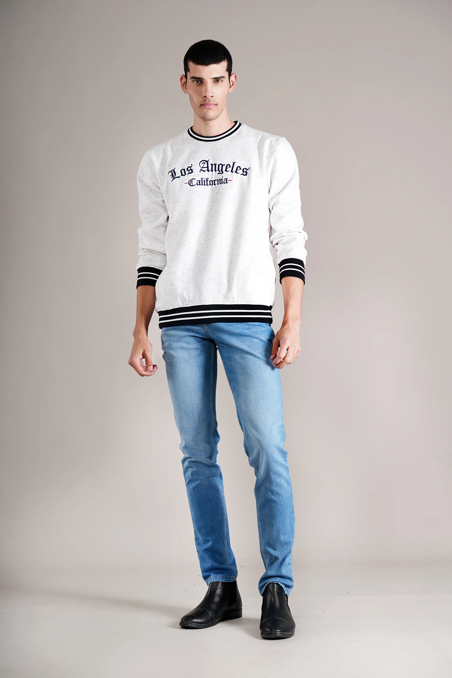 Denim Jeans for Men l Breathable & Soft with Color Fastness Ultra Narrow Fit Cotton Fabric Solid Pattern Button Closure - Image 2