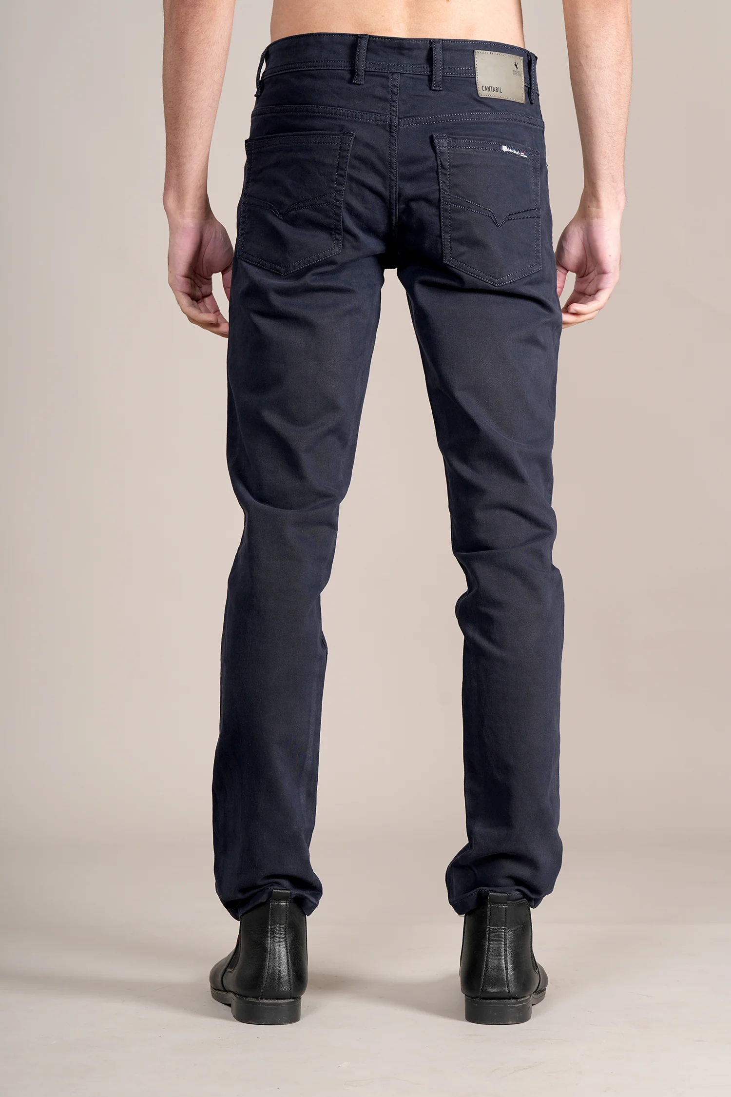 Denim Jeans for Men l Breathable & Soft with Color Fastness Ultra Narrow Fit Cotton Fabric Solid Pattern Button Closure - Image 5