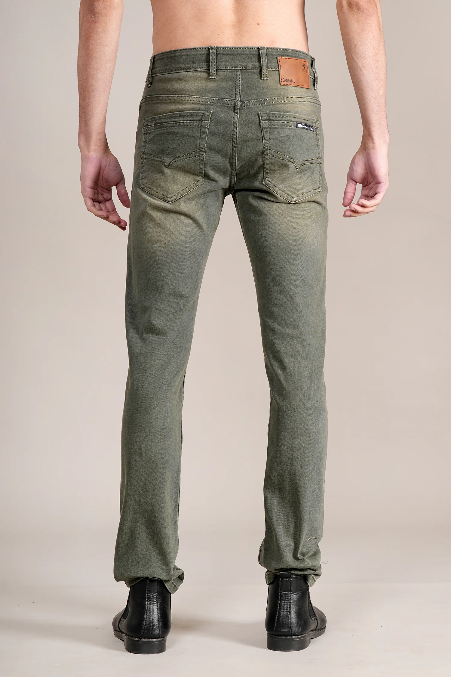 Denim Jeans for Men l Breathable & Soft with Color Fastness Ultra Narrow Fit Cotton Fabric Solid Pattern Button Closure - Image 5