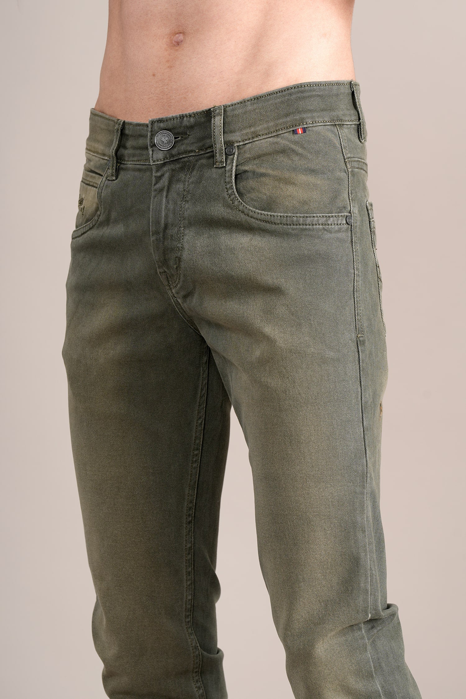 Denim Jeans for Men l Breathable & Soft with Color Fastness Ultra Narrow Fit Cotton Fabric Solid Pattern Button Closure - Image 6