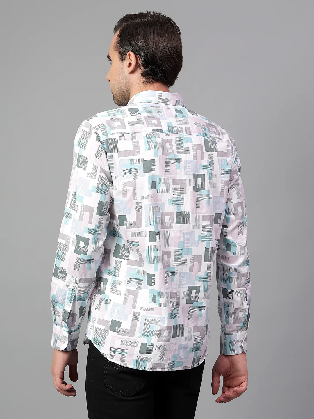 Casual Shirt for Men | Breathable & Soft with Color Fastness Regular Fit Spread Collar Neck Cotton Fabric Printed Pattern - Image 2