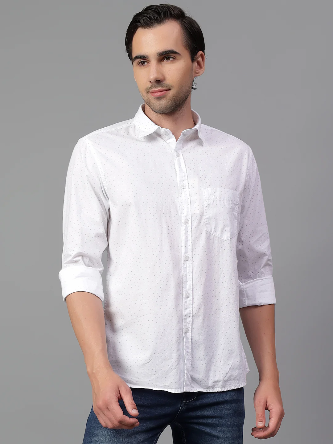 Casual Shirt for Men | Breathable & Soft with Color Fastness Regular Fit Spread Collar Neck Cotton Fabric Printed Pattern - Image 2